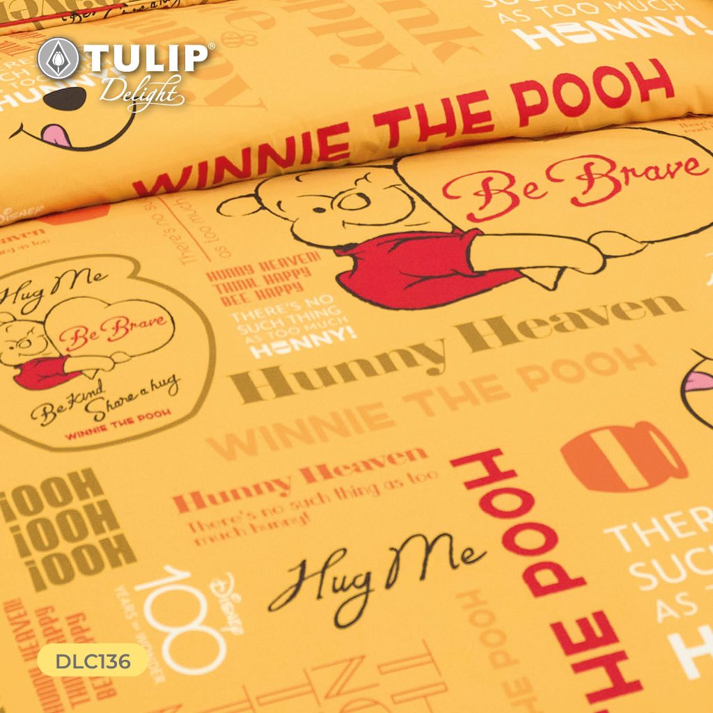 [NEW] TULIP Disney 100th Pooh ชุดเครื่องนอน ผ้าปูที่นอน ผ้าห่มนวม TULIP Delight  DLC136 ลายการ์ตูน Pooh