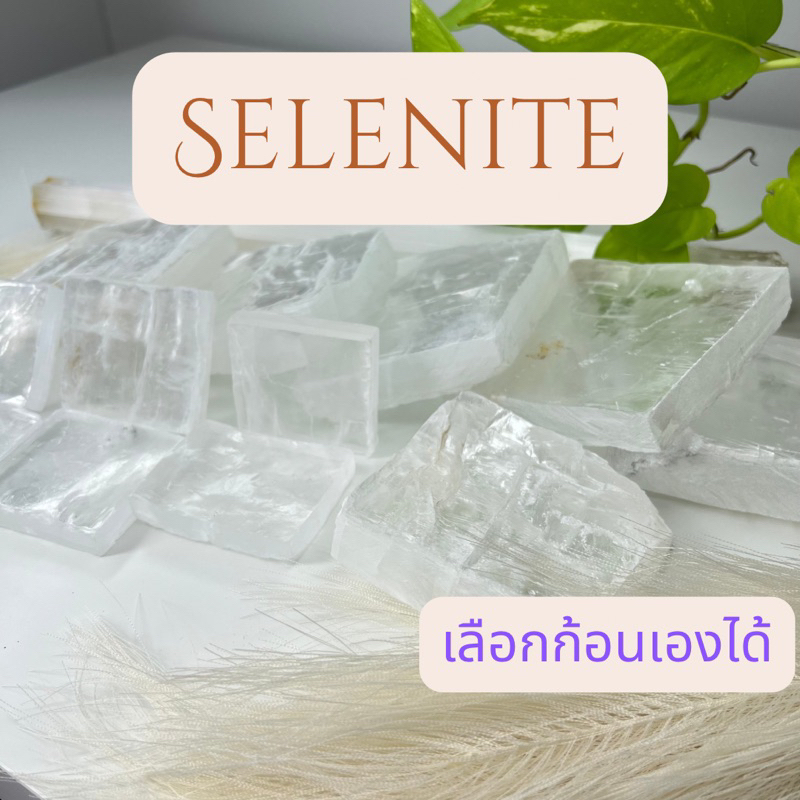 Selenite 100-600g ก้อนดิบจากธรรมชาติ เซเลไนต์,หินมงคล