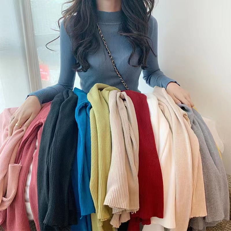 *Miki-Shop*16สี -พร้อมส่ง* เสื้อไหมพรมคอเต่า แขนยาว ผ้านิ่มมาก 915