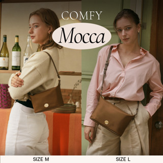 [MOCCA] COMFY NYLON Hobo Bag กระเป๋าสะพายไนลอนผสมหนังวัวแท้