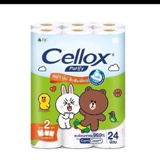 Cellox Purify กระดาษชำระเซลล็อกเพียวริไฟน์ ยาว2เท่า 24ม้วน