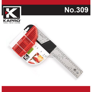 KAPRO ไม้บรรทัดเหล็กฉาก สแตนเลส ขนาด 12" (30 cm.) วัดองศาได้ No.309