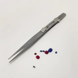 ปากคีบ ปากคีบมีตัวล็อค ยาว 15.5 Cm. แหนบ ที่คีบเพชรพลอยแบบมีตัวล็อค Gogna tweezers stainless steel