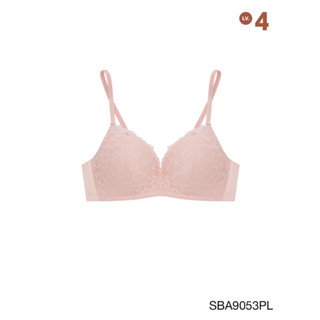 Sabina เสื้อชั้นใน Invisible Wire (ไม่มีโครง) Body Bra The Series (เกาะอก) รุ่น Doomm Doomm รหัส SBA9053PL สีชมพูอ่อน