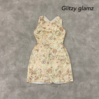 Lalisa999ราคาถูกที่สุด!! Glitzy glamz เดรสแขนกุดทรงสายไขว้หลัง