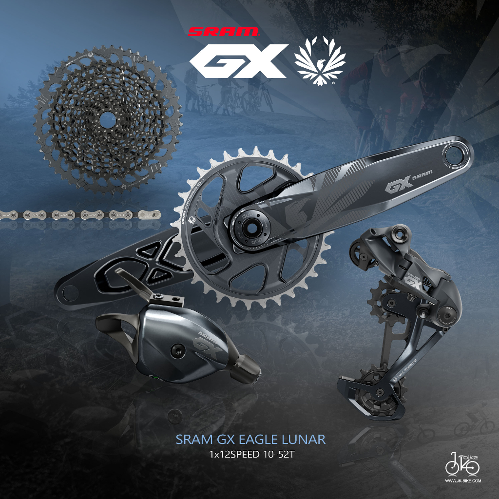 NEW! ชุดขับเคลื่อนเสือภูเขา 12 สปีด SRAM GX EAGLE LUNAR GROUPSET , 170/175mm DUB B148, 10-52T