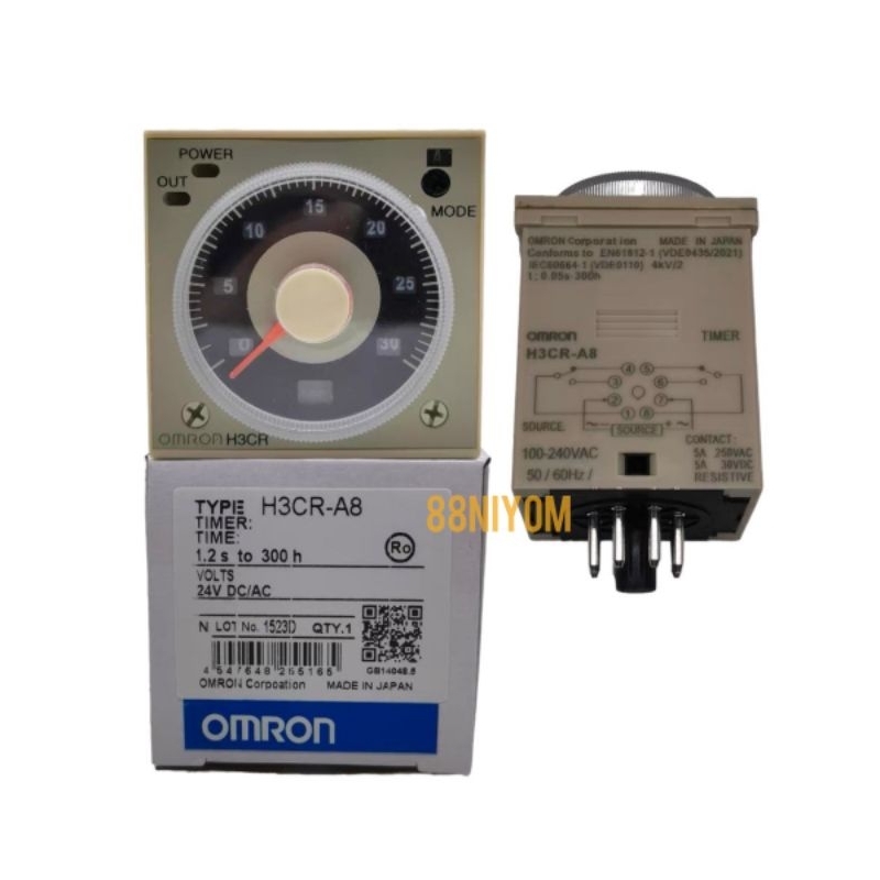 ครบชุด รวมขาH3CR-A8 H3CR-A H3CR A8รีเลย์ AC100 ~ 240V 12VDC  24VDC 1.2S-300H