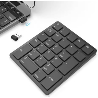 แผ่นตัวเลขไร้สาย Jomaa แป้นพิมพ์ตัวเลข Numpad 26คีย์แบบพกพา2.4 GHz การขยาย Keyboard Angka บัญชีการเงิน10คีย์ USB