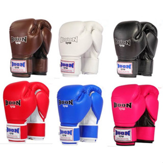 BOON Boxing Gloves Classic ฺ(8,10,12,14,16 oz) นวมซ้อมมวยไทย บุญมวยไทย ทำจากหนังแท้จากโรงงาน