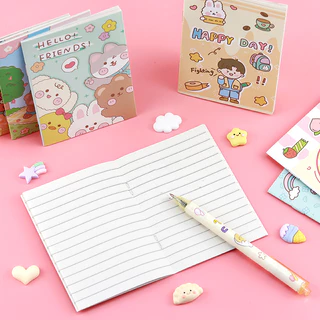 🌈สมุดโน๊ตแบบพกพา🌈ลายเส้น✔️พร้อมส่ง เครื่องเขียน สมุดจดบันทึกโน๊ตการ์ตูน เครื่องเขียนนักเรียน
