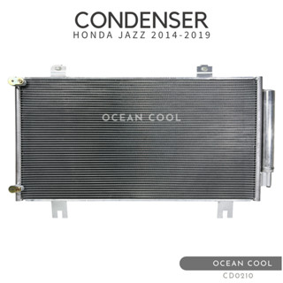 แผงแอร์ ฮอนด้า แจ๊ส ปี 2014 - 2019 พร้อมไดเออร์ CD0210 CONDENSER HONDA JAZZ GK ’14-’19 แผงรังผึ้งแอร์ แผงคอยล์ร้อน คอยล์