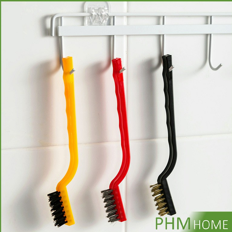 PHM แปรงลวด 3 อัน/ชุด ทองเหลืองขัดสนิม แปรงขัดก้นกะทะ ด้ามยาว  kitchen cleaning brush