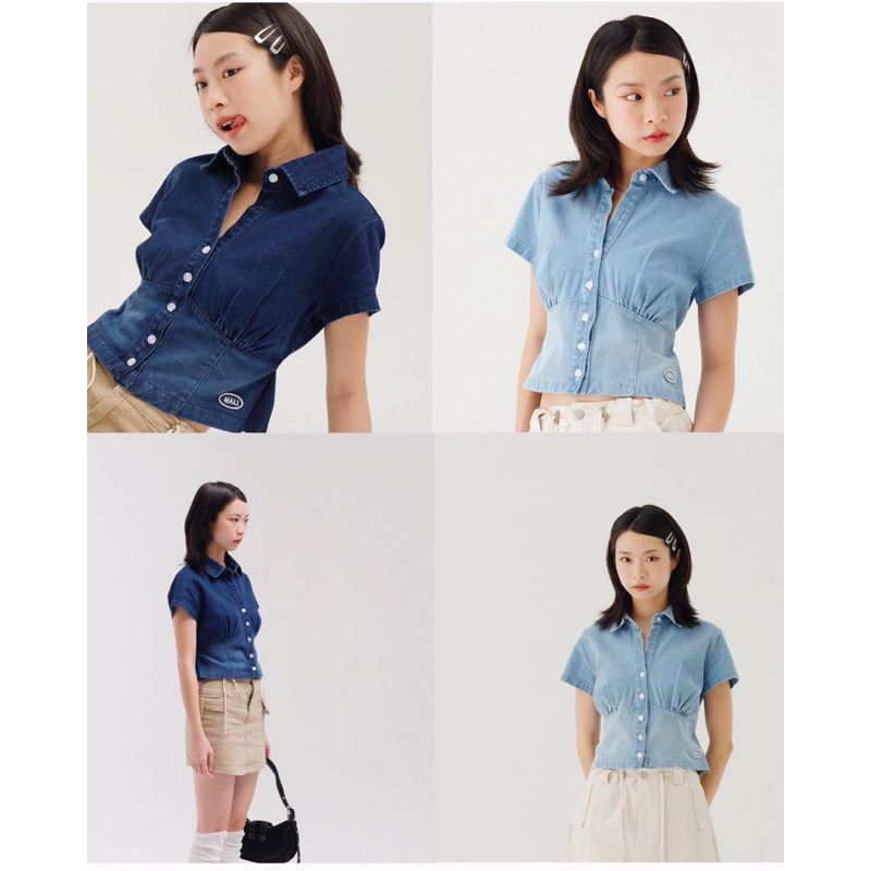 MALI Time crop jeans เสื้อยีนส์ครอป
