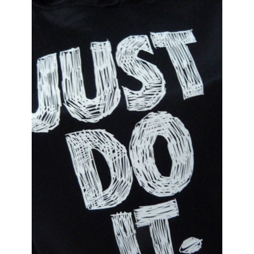หมวก JUST DO IT! Graffiti style logo Diamond black long sleeve hoodie size S