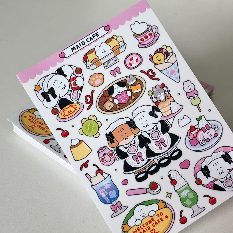 Maid cafe 💓🍮 Sticker สติกเกอร์ขนาด A6