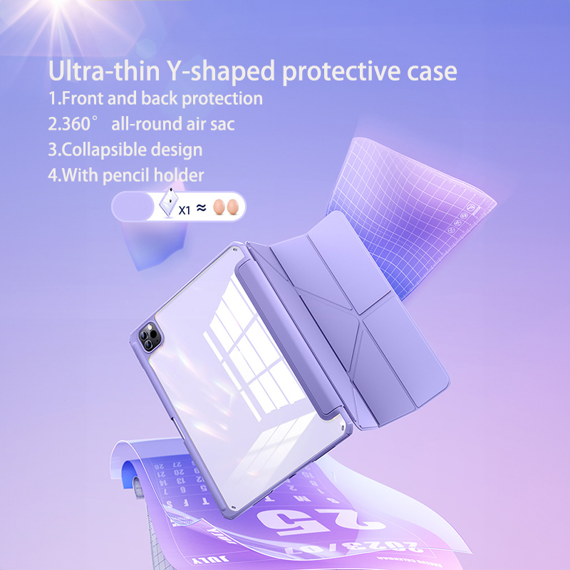 Y-shaped Ultra-thin protective case for air4/5 pro11/12.9inch 2019-2023 gen7/8/9 10,2 Air6 Air7 2025