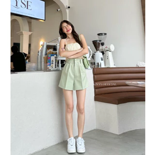 ✨ Kinny shorts 🧸 กางเกงขาสั้นเอวสูง เก็บพุงพรางหุ่น ทรงเบสิค