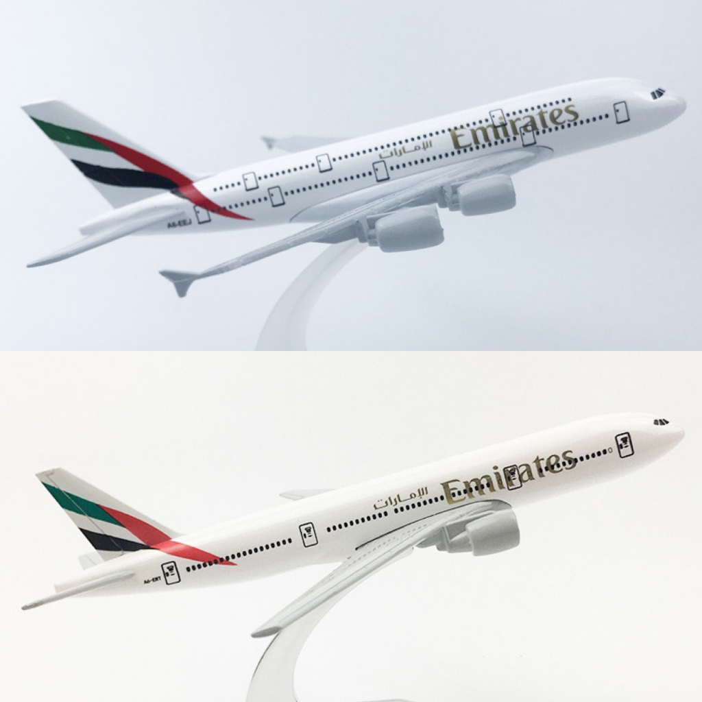 โมเดลเครื่องบิน Emirates  Airlines ขนาด16cm ทำด้วยเหล็ก สวย งานละเอียด - ของเล่น ของขวัญ ของสะสม ตั้งโชว์เสริมฮวงจุ้ย