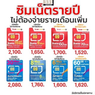 ซิมเทพ ซิมเน็ต รายปี | ทรู Fast70 Max60 ธอร์ 15Mbps | ดีแทค 6Mbps 8Mbps 30Mbps Turbo #ซิมเทพทรู #ซิมเทพดีแทค