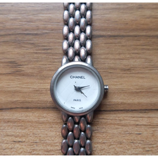 นาฬิกา Vintage Bootleg Chanel Watch 1986s Size 22mm สีเงิน มือสอง