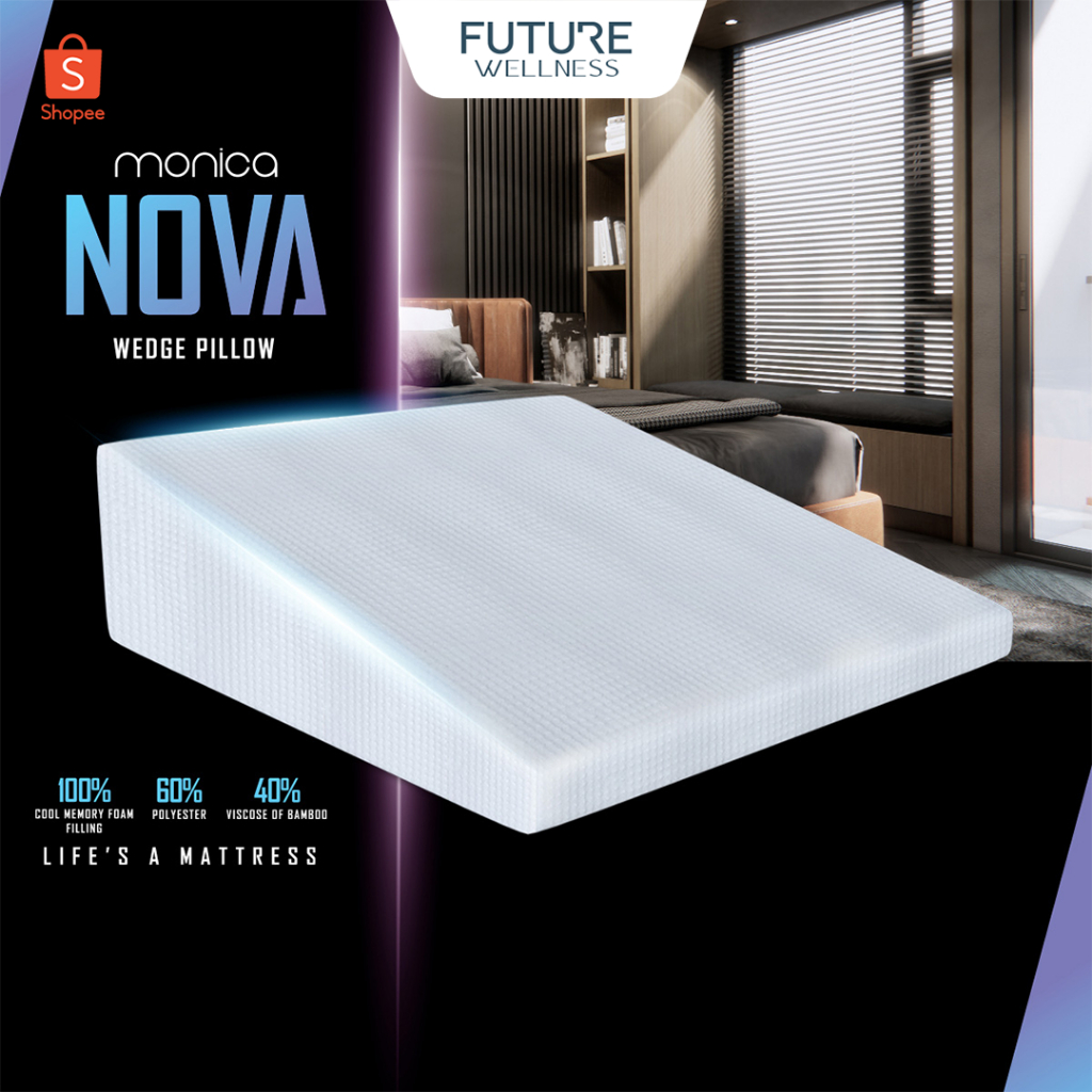 หมอนกันกรดไหลย้อน Nova หมอนรองหลังเมมโมรี่โฟม ใบใหญ่พิเศษรองได้ถึงหลังเอวบรรเทาอาการปวดหลัง