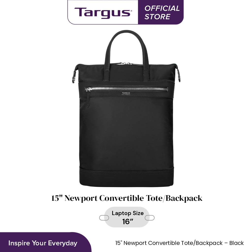 กระเป๋าเป้ใส่โน๊ตบุ๊คสำหรับขนาด 15 นิ้ว Targus Newport Convertible Tote/Backpack - Black