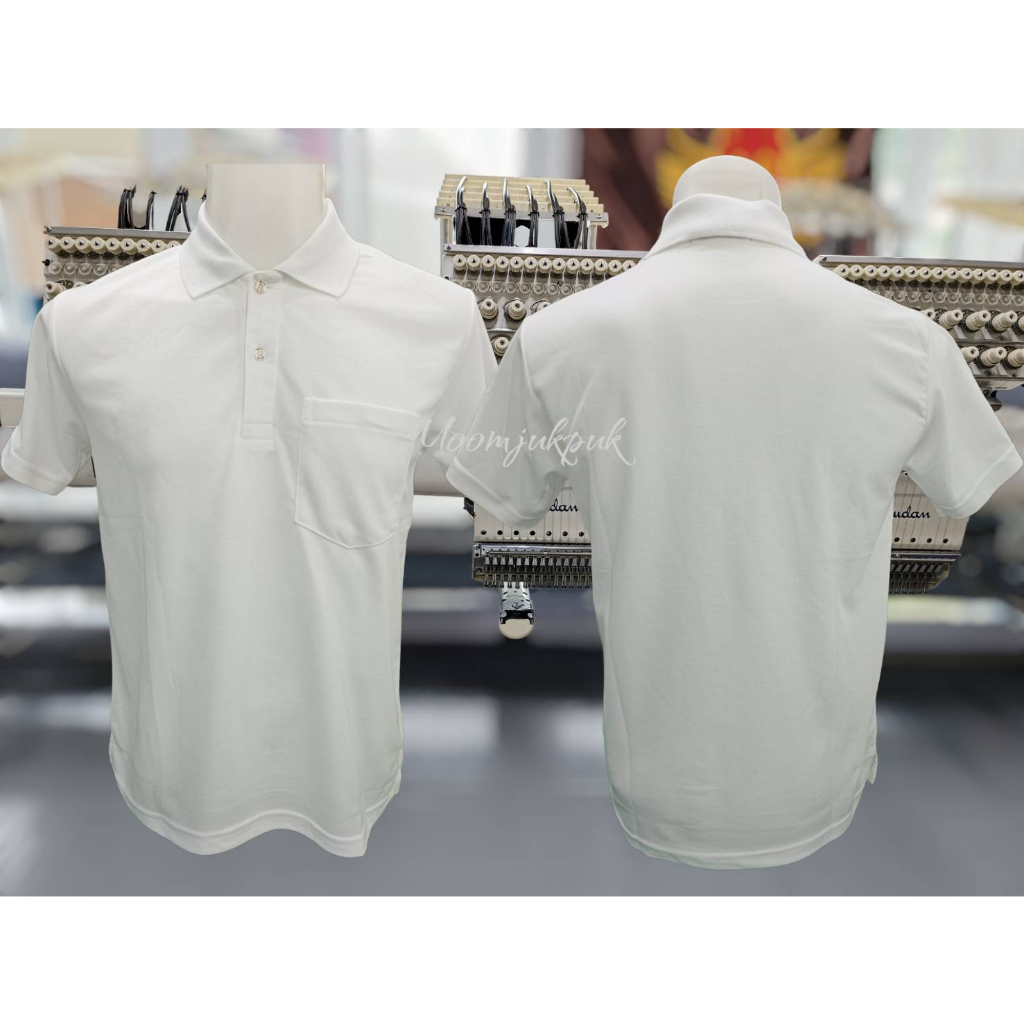 เสื้อโปโลสีขาว / สีดำ ผ้า TK Link