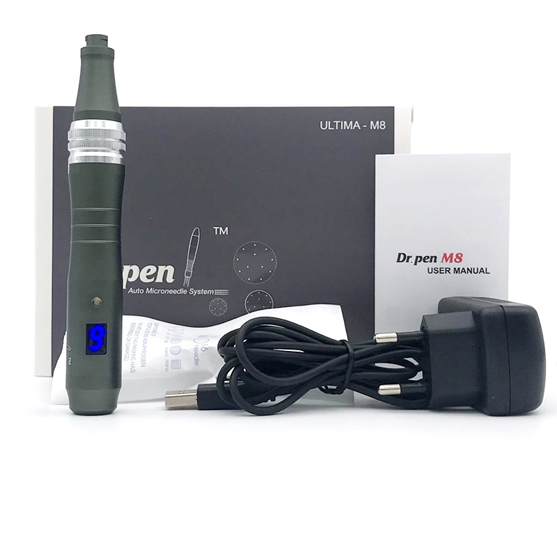 ปากการักษาหลุมสิว Dermapen รุ่น Dr.pen M8 แบไร้สาย แถมหัว 16 Pin 2 ชิ้น ลดริ้วรอย กระชับรูขุมขน ปากกาเมโส ทำ BB Glow