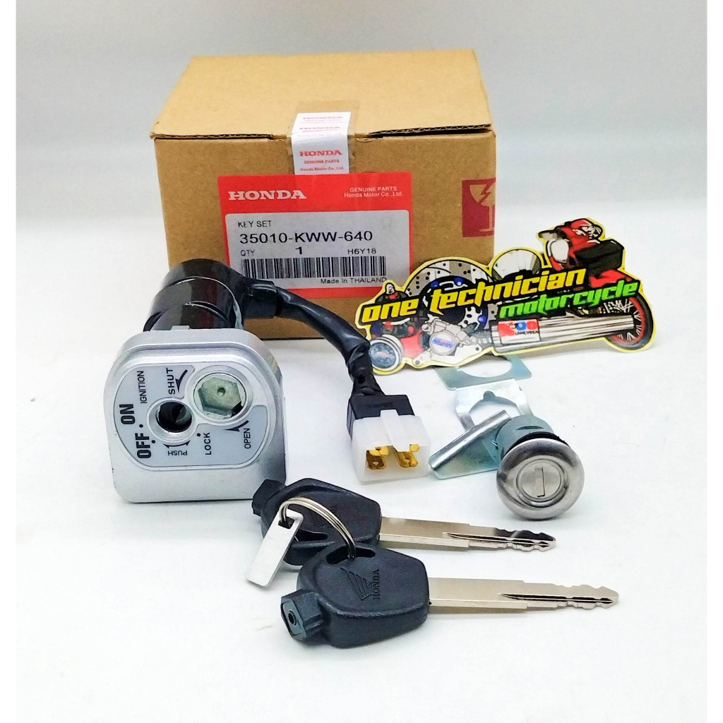 สวิทช์กุญแจ หน้า+หลัง honda wave110i เวฟ110i ปี 2010-2018 ทุกรุ่น สินค้าเกรดโรงงานแท้