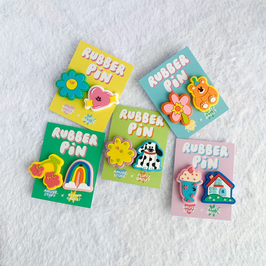 amusexfluffyomlet-rubber pin พินยางสุดน่ารัก