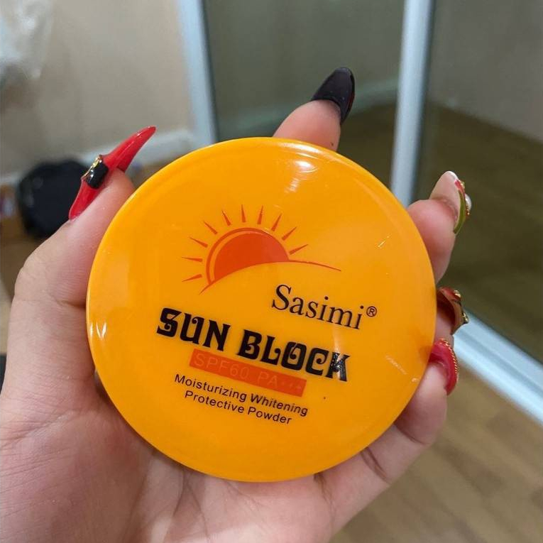 แป้งกันแดดถูก/แท้Sasimi Sunblock แป้งกันแดดขั้นเทพ 12g.