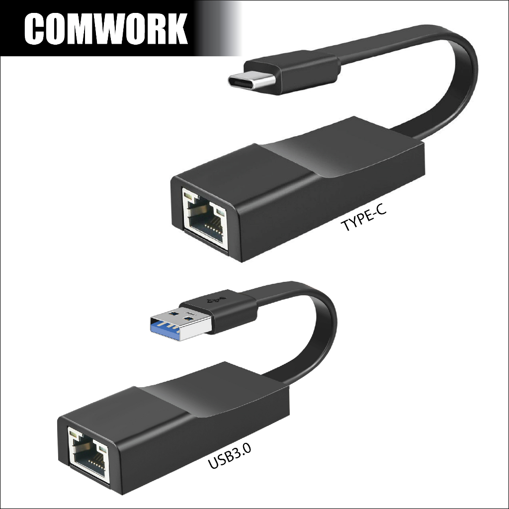 สายแปลง USB to LAN 1Gbps RJ45 1000Mbps BLACK RTL8153
