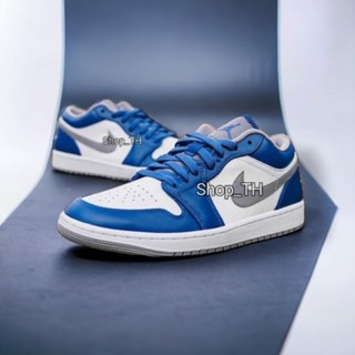 หิ้วฮ่องกง❤️ รองเท้า Nike Jordan 1 Low True Blue 2023 Unisex🌟มีกล่อง ใบเซอร์ ป้ายแท็ก เชือก📦🔥ชนShop2023