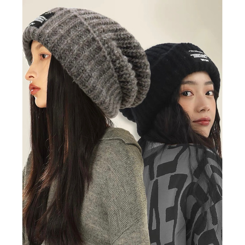 Beanie knit Hat  หมวก บีนนี่ ถักไหมพรมสไตล์เกาหลี ไหมพรมนุ่มๆๆน่ารักๆอบอุ่นใส่หน้าหนาวกันหนาวกันหิมะ