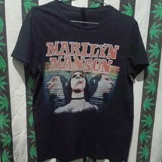 เสือยืดมือสอง ต่างประเทศ เสื้อวง Marilyn Manson Size M.อก20/ยาว27.5