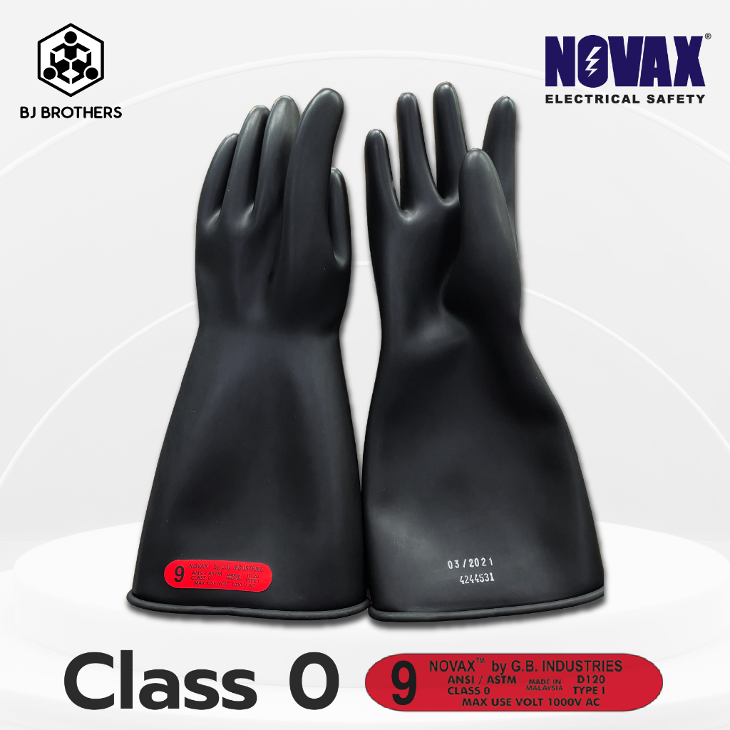 ถุงมือกันไฟฟ้า Novax (Class0) 5000v.ยาว 360 มิล size9 ของแท้ เป็นผู้นำเข้ารับตัวแทนจำหน่าย