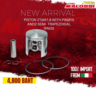 PISTON 2T Ø 61.8 WITH PIN Ø 15 AND 2 SEMI-TRAPEZOIDAL RINGSCODE 341671.C0