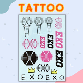 ✅พร้อมส่ง✅ Tattoo Sticker EXO แบบมี glitter วิ้งๆว้าวๆ