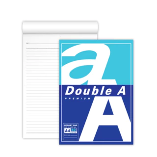 กระดาษรายงาน Double A สมุดรายงานมีเส้น Double A ขนาด A4 หนา 80 แกรม 25 แผ่น/เล่ม, 40 แผ่น/เล่ม
