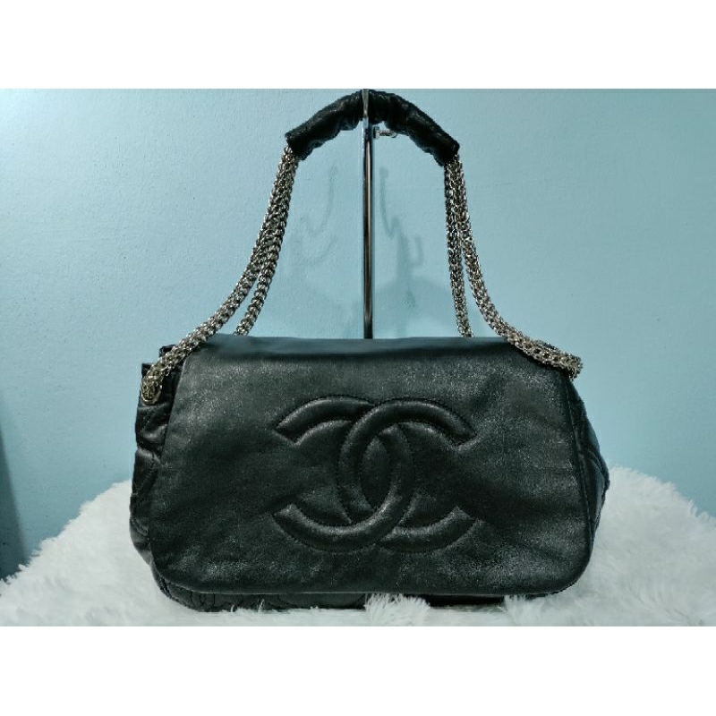 กระเป๋ามือ2ตู้ญี่ปุ่น เกาหลี : กระเป๋า Chanel Black  % สภาพ 90 หนังแท้ 💯
