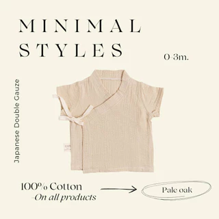 Cali เสื้อเด็กอ่อน​ผูกหน้า 0-3 เดือน สีพาสเทล🪸Minimal Styles *ป้าย Cali baby