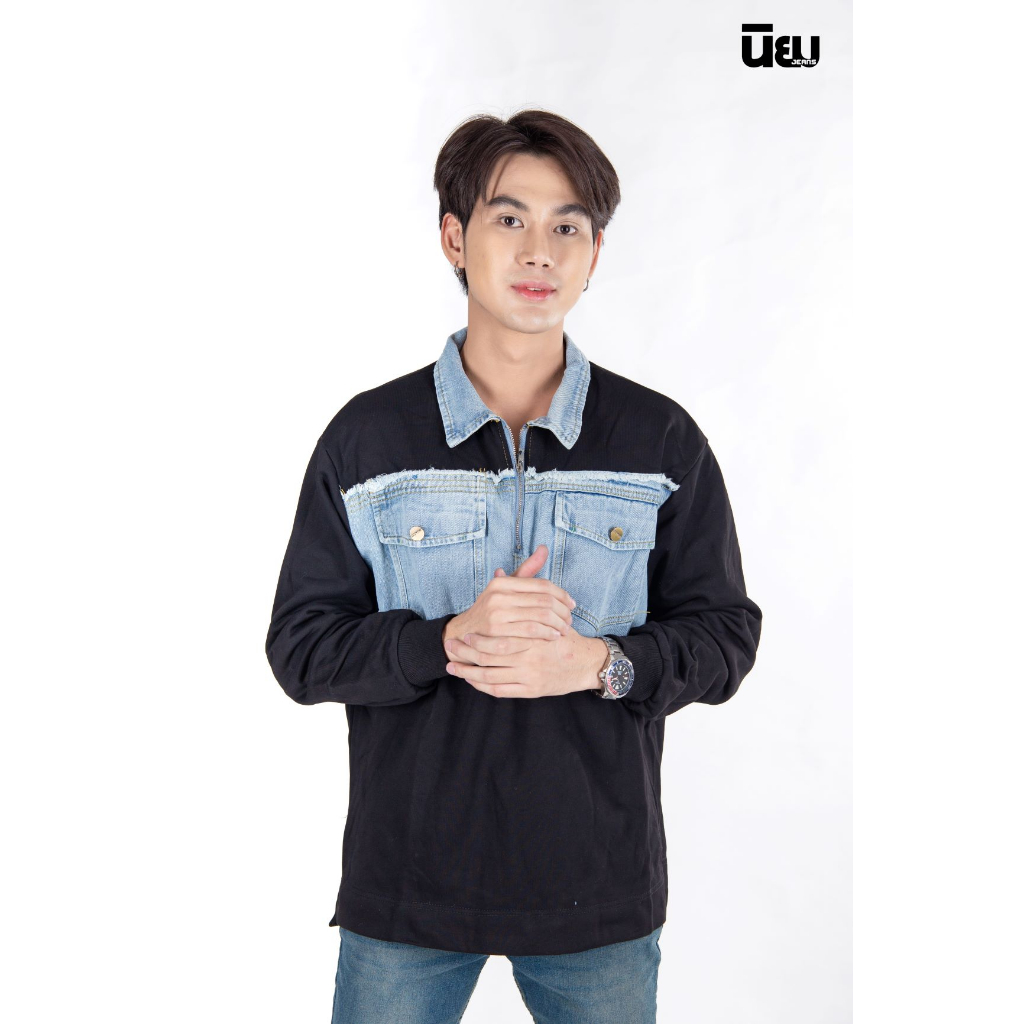 #สเวตเตอร์ยีนส์
#เสื้อยืดแต่งยีนส์
#เสื้อยีนส์ Unisex
#เสื้อ OverSize
#เสื้อยีนส์ราคาถูก
