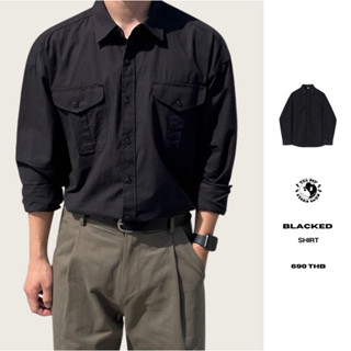 THEBOY-BLACKED SHIRT เสื้อเชิ้ตสีดำ