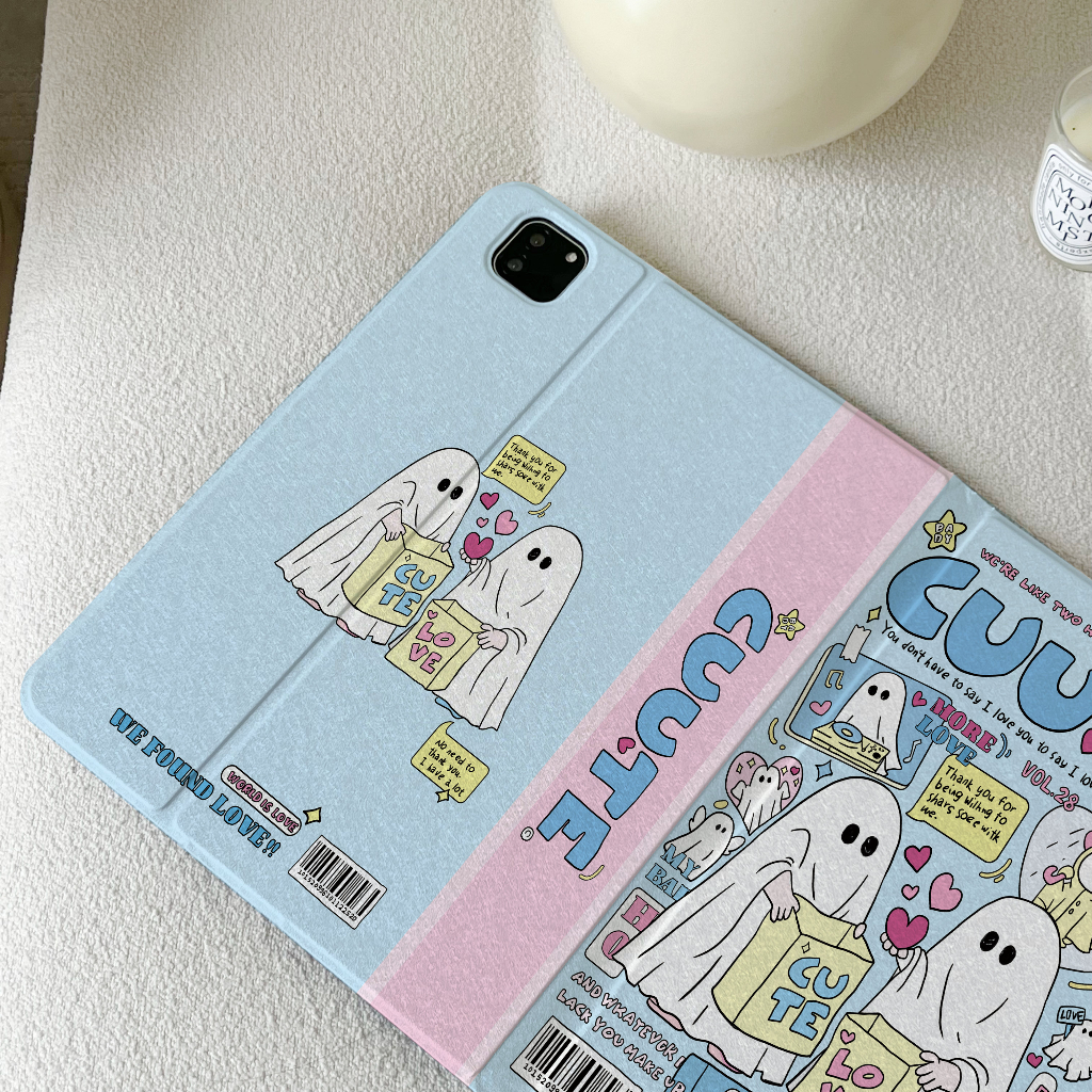 🪐24 ชั่วโมงเคส🪐 เคสไอแพด Gen9 Air7 ผีน่ารัก เคสiPad Gen11 Air4 Case iPad ใส่ปากกาได Air6 pro11 2024 - รูปที่ 4