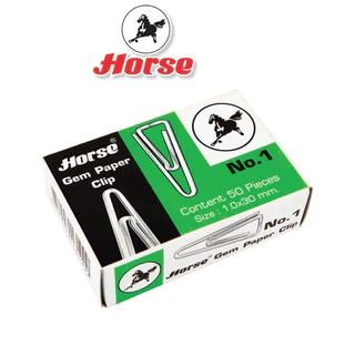 HORSE ตราม้า ลวดเสียบกระดาษ(ที่เสียบกระดาษ) แบบหัวสามเหลี่ยม # 1 (32มม.) 50ตัว/กล่อง จำนวน 1 กล่อง