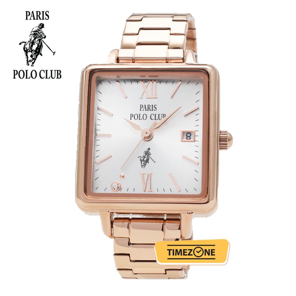 Paris Polo Club นาฬิกาแฟชั่น ของแท้ 100% ประกันศูนย์ 1 ปี นาฬิกาข้อมือผู้หญิง กันน้ำ 3 ATM รุ่น PPC-230411