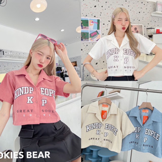 Cookies bear เชิ้ตครอปคอปกผ้าลูกฟูก🧽🧸