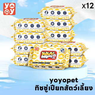 yoyo Pet: 🔥ลดกระหน่ำ!! แพคประหยัด 12 ห่อ ทิชชู่เปียกสำหรับสัตว์เลี้ยง สูตรอ่อนโยนพิเศษ เส้นใยธรรมชาติ 100%