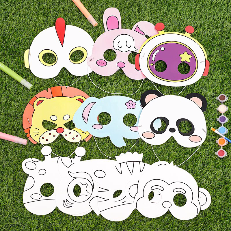 หน้ากากระบายสี ระบายสีเด็ก หน้ากาก DIY ระบายสีหน้ากาก DIY เด็ก ของเล่นเสริมพัฒนาการ ของเล่นงานประดิษฐ์ ของเล่นศิลปะ