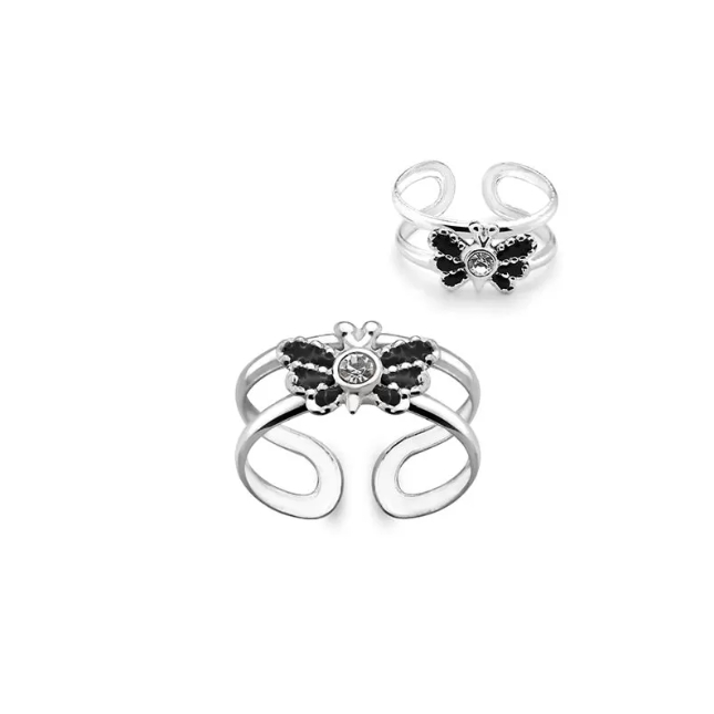[พร้อมส่ง] แหวนนิ้วเท้าเงินแท้ 925 เกลียวคริสตัลเงิน / silver crystal spiral toe ring ใส่แล้วไม่แพ้ Silver thai Jewelry